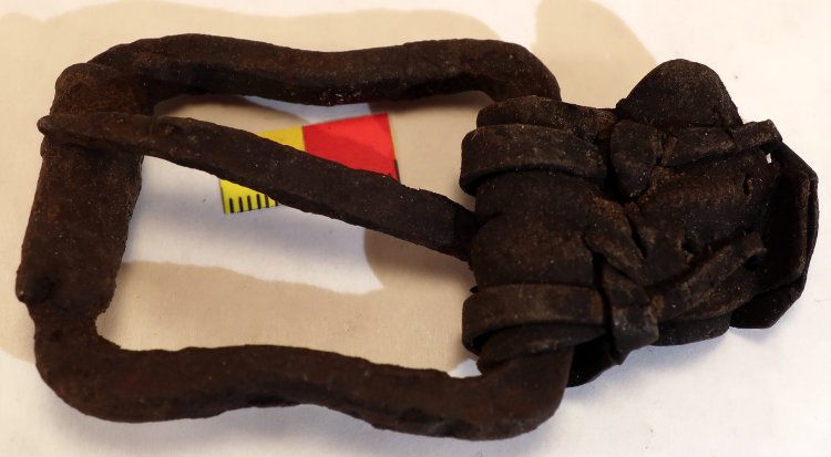 (image for) Iron Medieval Buckle and Belt Fragment - Click Image to Close
