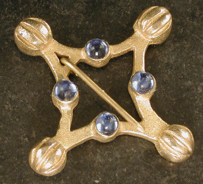 (image for) Ring brooch with four stones - Click Image to Close